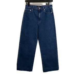A.P.C Spring Jean High Rise Straight Leg Cropped *Altered* Indigo Blue size 28